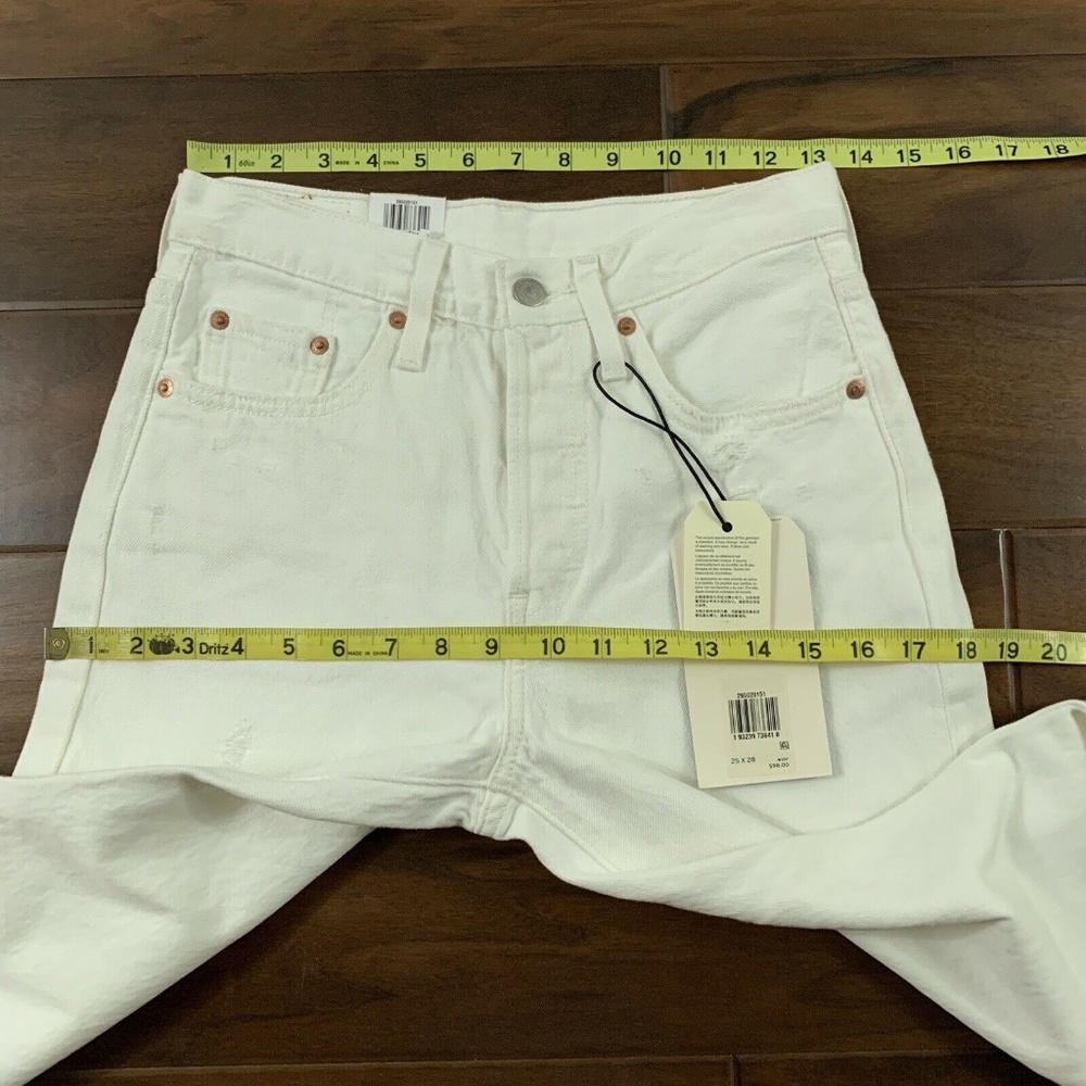 Levi's Size 25 White 501 High Rise‎ Skinny Denim Jeans - Picture 3 of 9